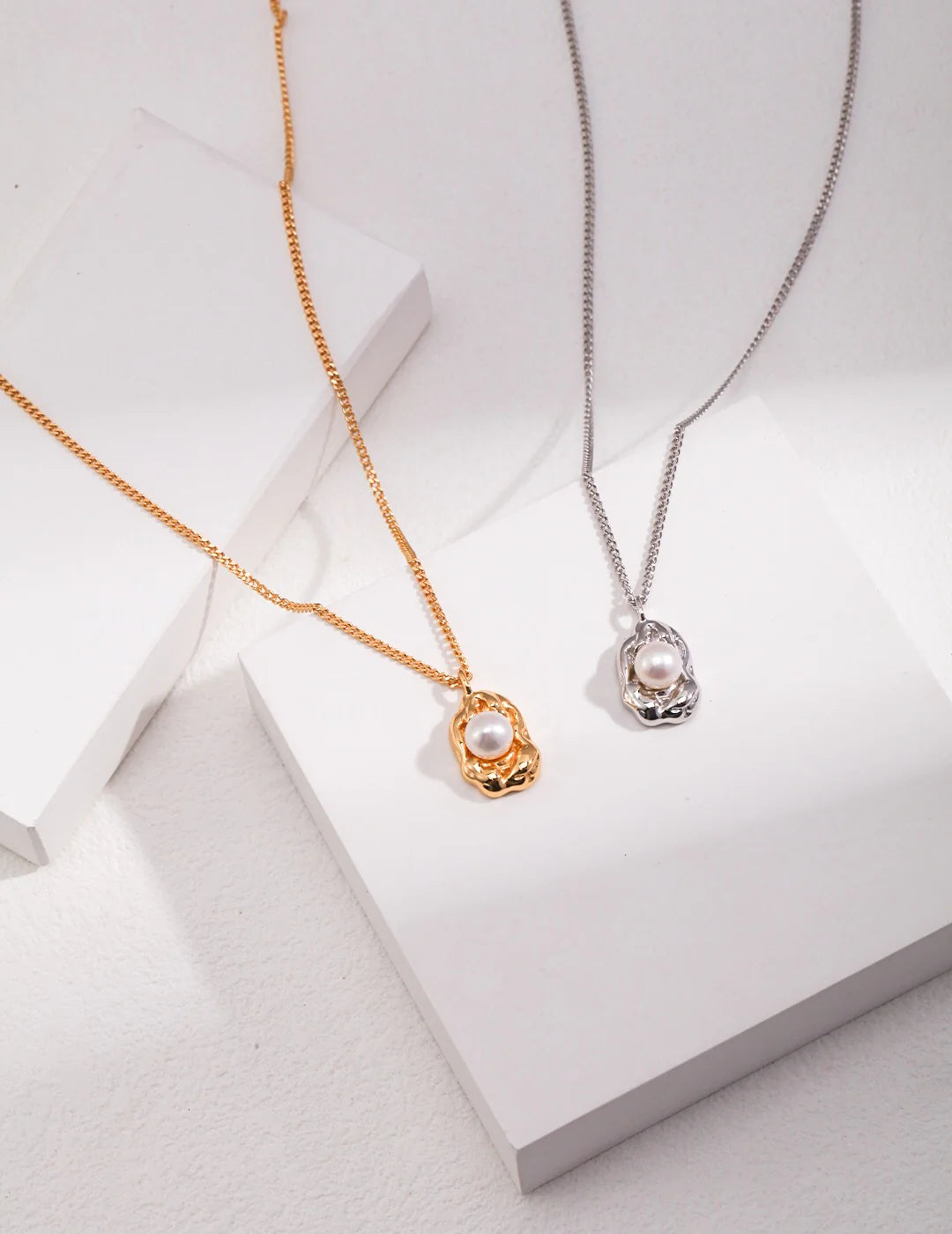 Handmade 18ct Gold Plated or Sterling Silver Dainty Freshwater Pearl Pendant Necklace