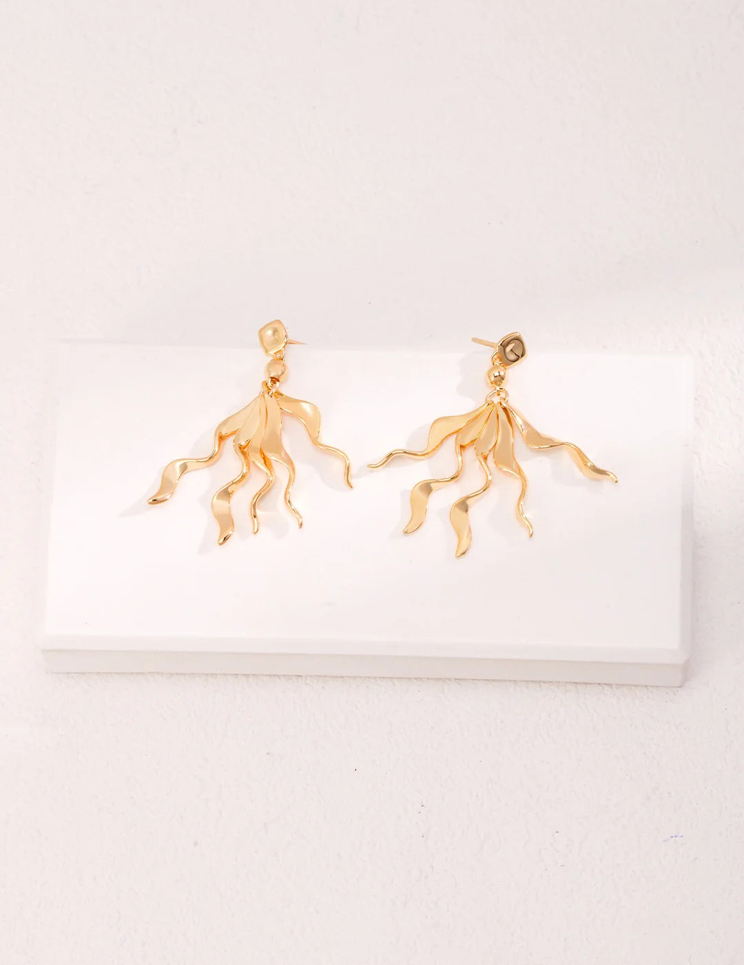 Gold Tassel Statement Earrings Handmade in 18k Gold Plated