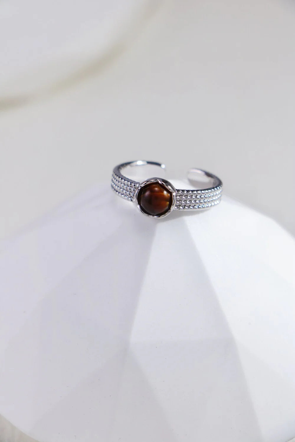 Handmade 18ct Gold Plated or Sterling Silver Black Onyx or Tiger Eye Ring